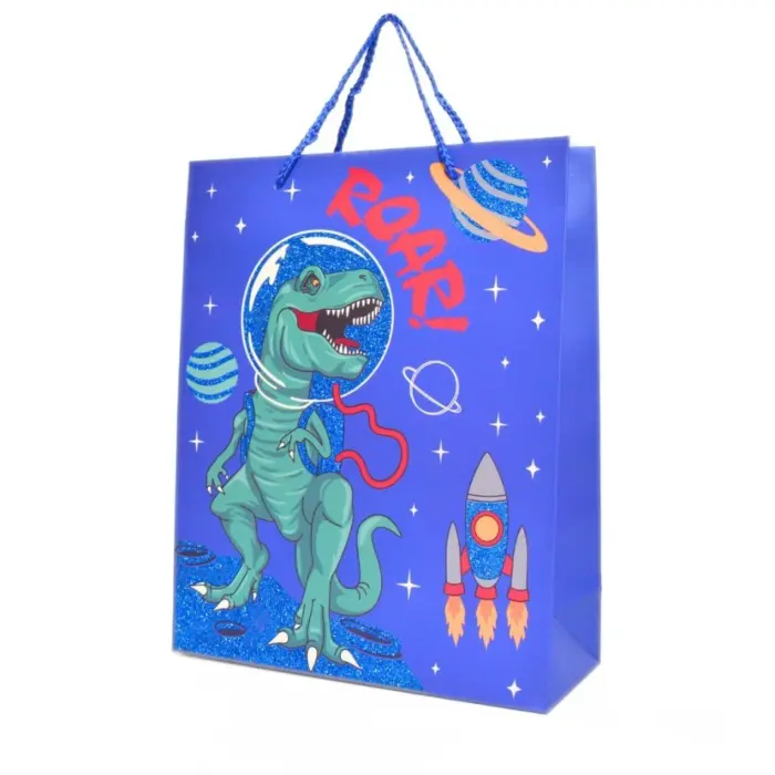 Decorative dinosaur gift bag, 26 x 32 x 10 cm – image 2