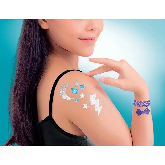 Clementoni Сет за сјајни тетоважи Crazy Chic Glitter Tattoos, со шаблони – слика 3