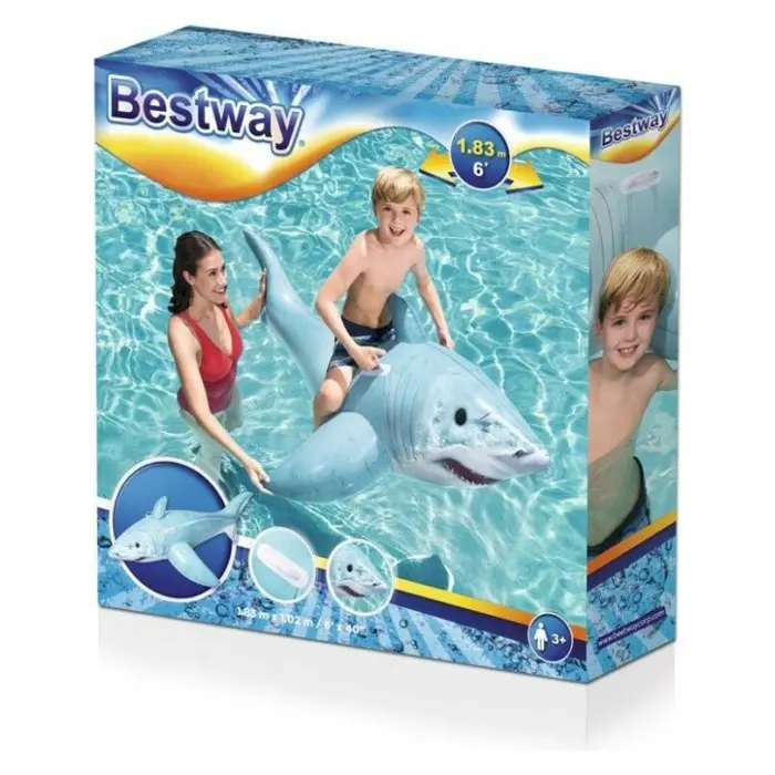 Bestway Shark ride-on float, 183 x 102 cm