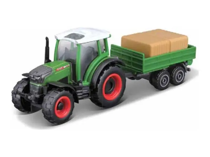 Maisto Mini Work Machines метален трактор 8 cm со приколка, асортиман