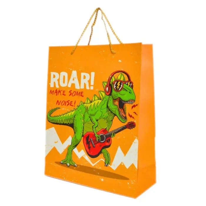 Decorative dinosaur gift bag, 26 x 32 x 10 cm – image 4