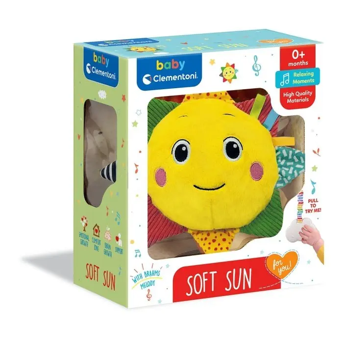 Clementoni Baby Мека музичка играчка Сонце Soft Sun за креветче – слика 2