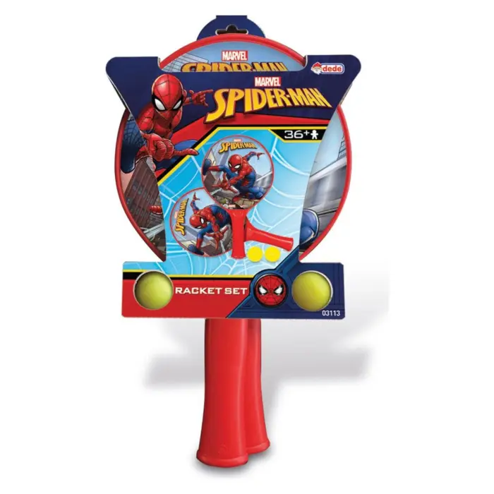 ak-03113-1 DEDE Сет рекети со топчиња Spider-Man, 4 делови, 03113