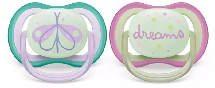 Philips Avent Ноќна цуцла лажалка ultra air 0–6 месеци, 2 парчиња