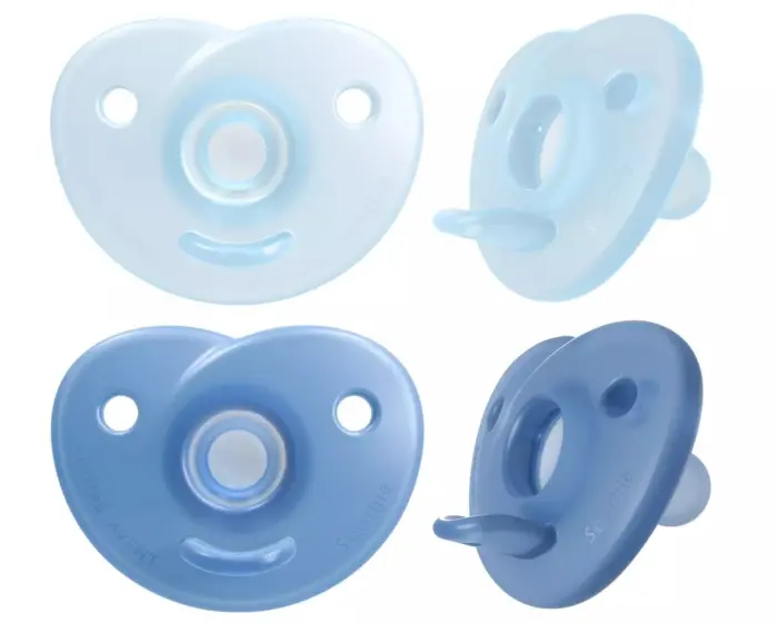Philips Avent Soothie silicone soother 0–6 months, 2 pieces, blue