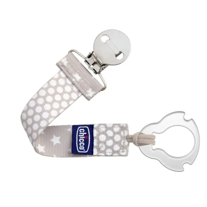ak-r17a-093413000-1 Chicco Држач за цуцла лажалка Fashion Clip, двостран, сив