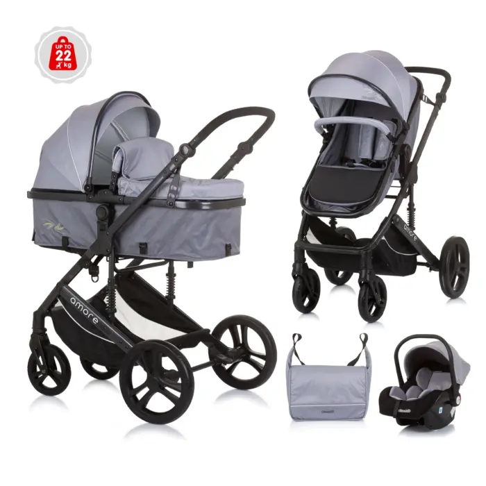 Karrocë për bebe Amore- Ash Grey