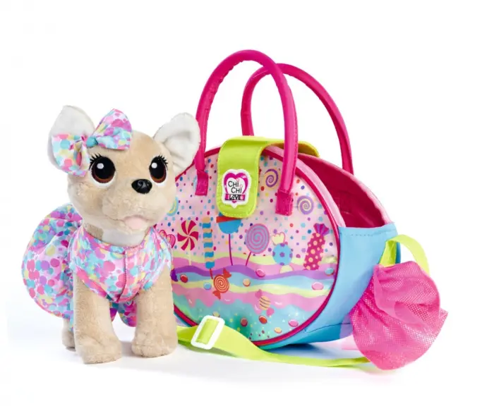 Simba ChiChi LOVE Sweetest Candy plush dog in a candy bag