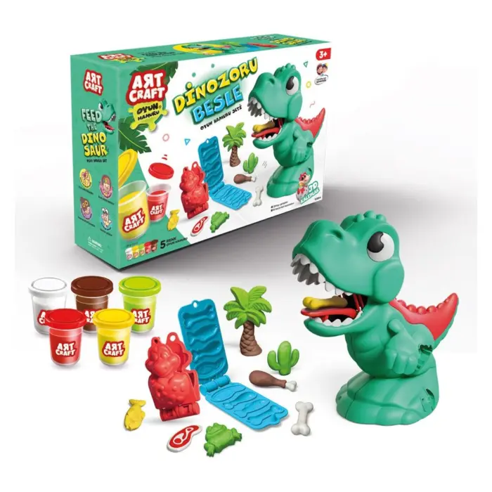 ak-03814-1 ART CRAFT Set plastelinë Ushqe dinosaurin, 280 g, 03814