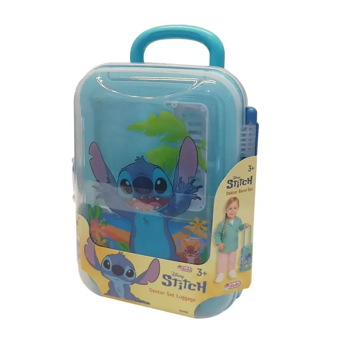 Dede Доктор сет Stitch во куфер на тркала со телескопска рачка – слика 3