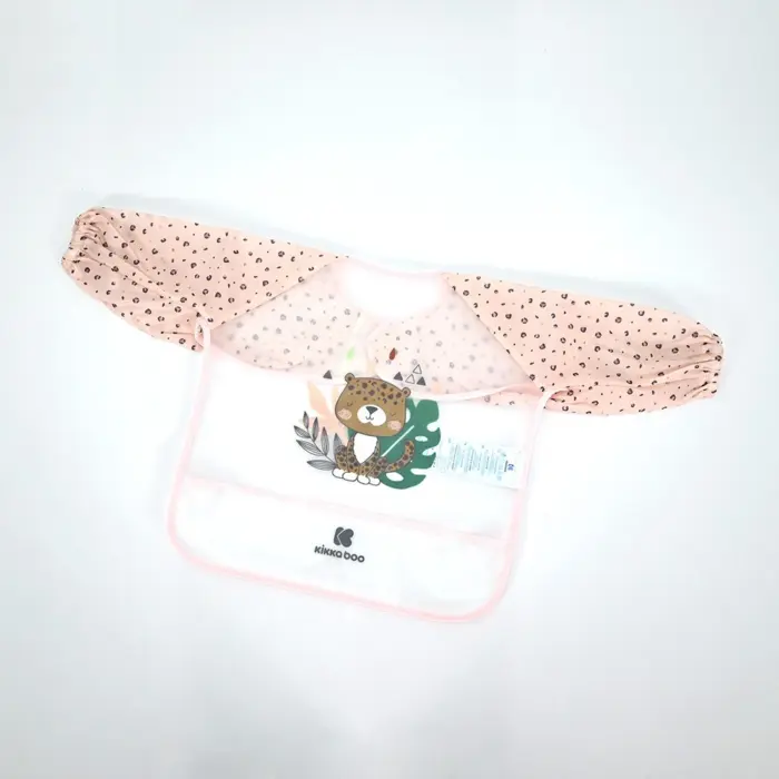 Kikka Boo Лигавче со ракави и џеб за трошки Savanna, розево – слика 2
