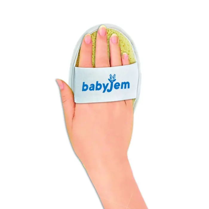 Baby Jem Сунѓер за бањање бебе со еластичен појас за рака, жолт – слика 3