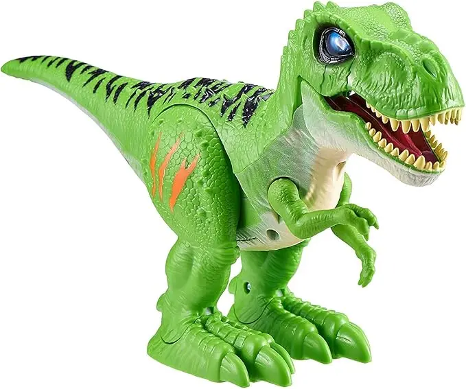 Robo Alive Attacking T‑Rex – motorized green T‑Rex that walks, with ‘twitching’ and glowing eyes