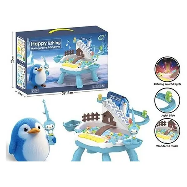 Penguin fishing game with light and music
