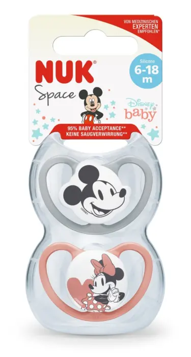 NUK Space Disney Mickey Mouse silicone soother, 6–18 months, 2 pieces – image 2
