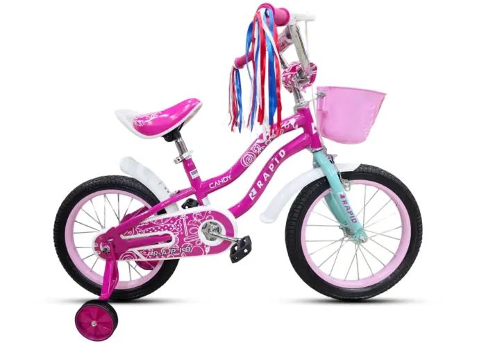 Rapid Candy children’s bicycle 16 inch, pink, with training wheels