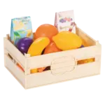 Fruit and vegetable set in a crate