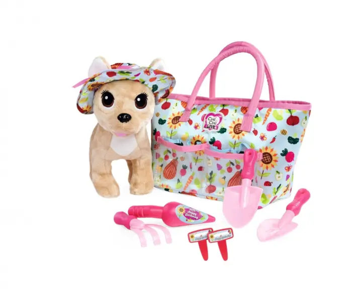Simba ChiChi LOVE Happy Gardening plush dog with gardening set, 20 cm