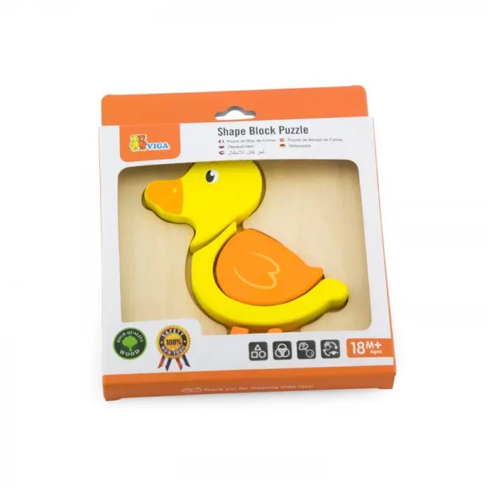 Viga Toys – Wooden block puzzle “Chick” (59929)