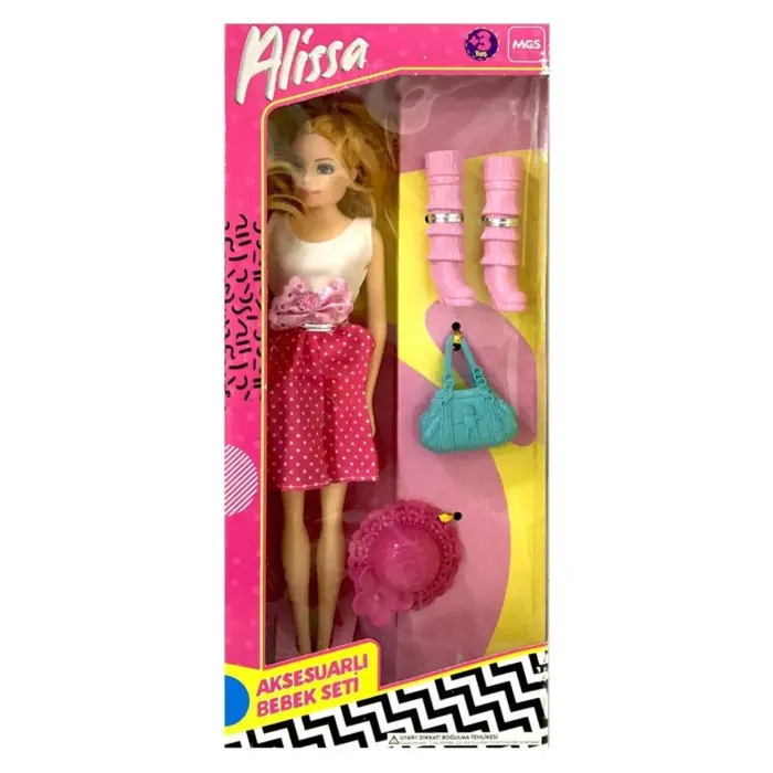 MGS Alissa doll with fashion accessories – boots, bag and hat