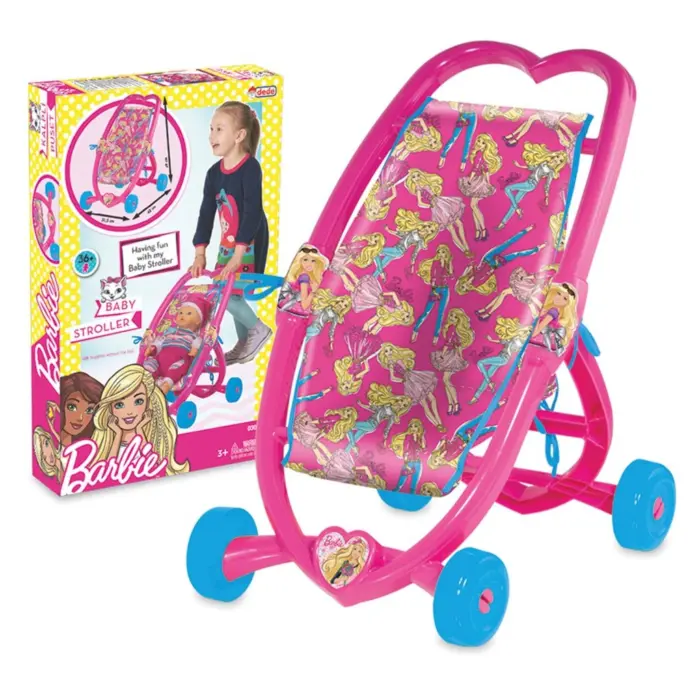 Dede Количка за кукли Barbie со рачка во форма на срце, розова
