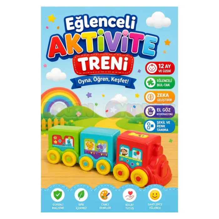 DEDE Baby activity train, 3 wagons, 03459