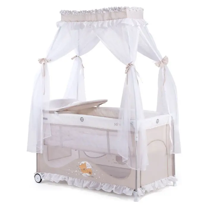 CHIPOLINO Sahara Lux 2-level mobile cot with canopy, vanilla, KOSISA211VA