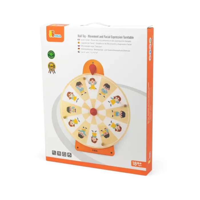 Viga Wooden wall toy Wheel with movements and emotions, 56,5 x 45 cm