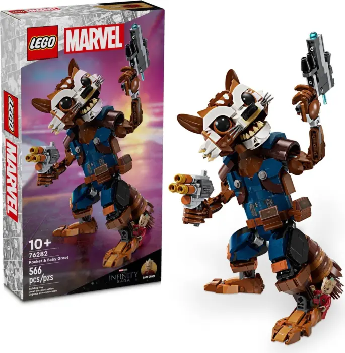 LEGO® Marvel Rocket and Baby Groot – buildable figure (76282)