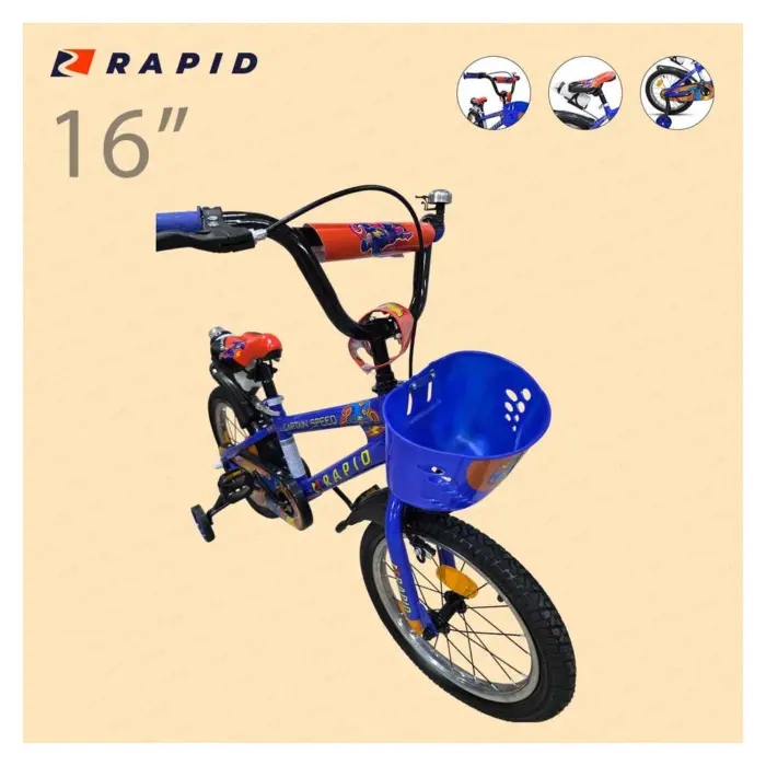 Biçikletë 16 Rapid Captain Speed Blu