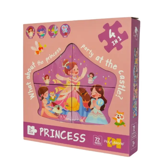 PlayfulMario сет сложувалки Princess Castle 4 во 1, вкупно 72 делови – слика 2