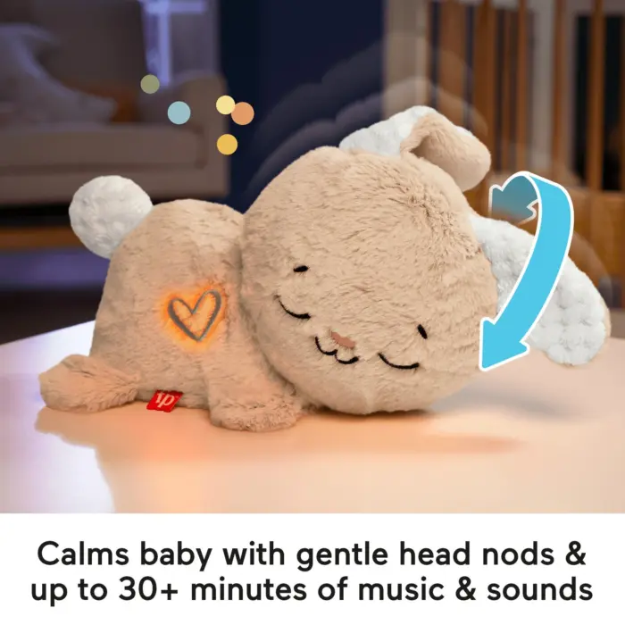 Fisher Price Плишано смирувачко зајаче Soothe & Settle, беж – слика 3