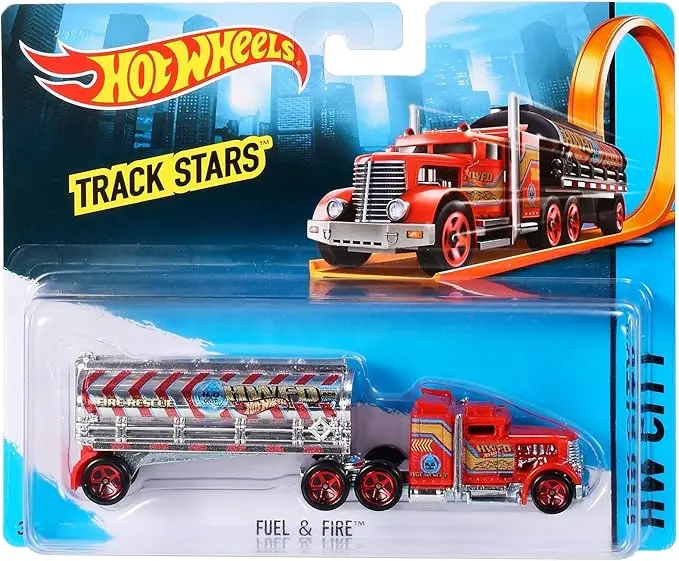 Hot Wheels Trackin’ Trucks –  racing truck and car in 1:64 scale 