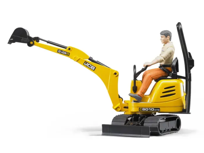 Bruder Мини багер JCB 8010 CTS со градежен работник, 1:16 – слика 2