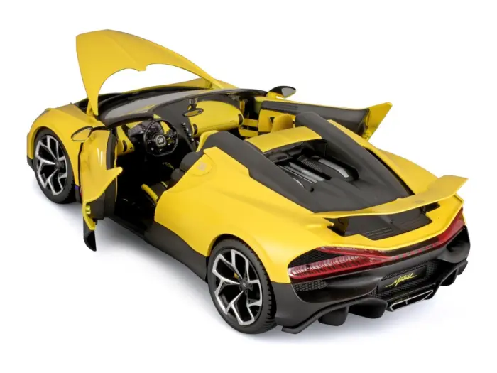 Bburago Bugatti W16 Mistral метален модел 1:18, жолт – слика 4