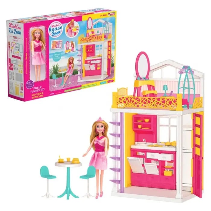 DEDE Linda 2-storey dollhouse, with doll, 03734