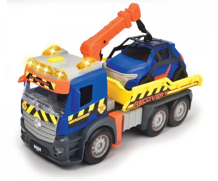 Dickie Toys Mercedes tow truck 26 cm with car, light and sound