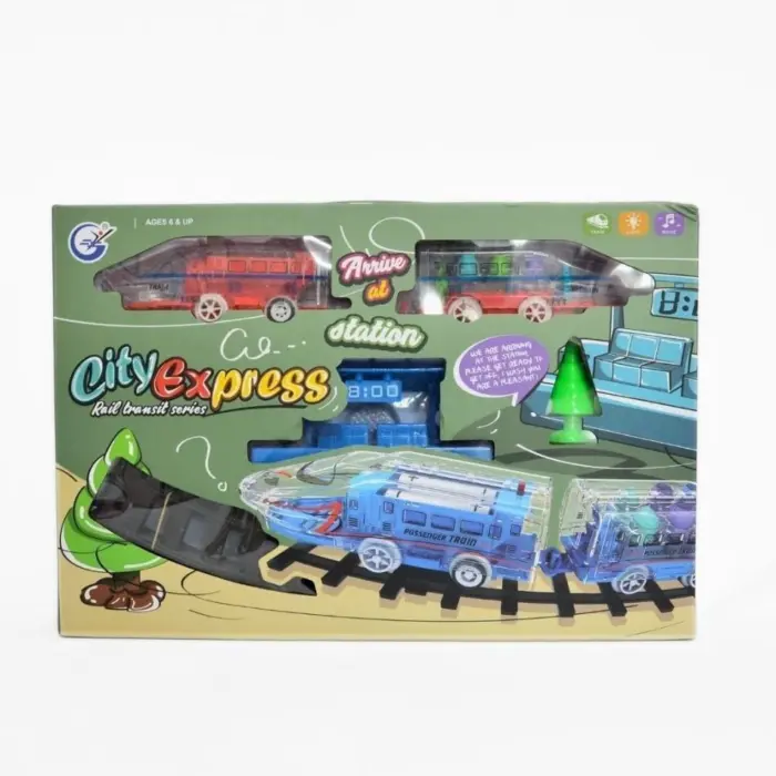 Стаза со возче City Express со станица, светла и звуци, 74 x 74 cm – слика 2