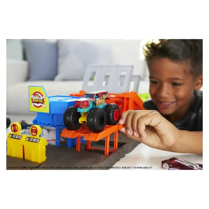 HOT WHEELS Set Monster Trucks Blast Station me kamion HW Demo Derby 1:64, HFB12