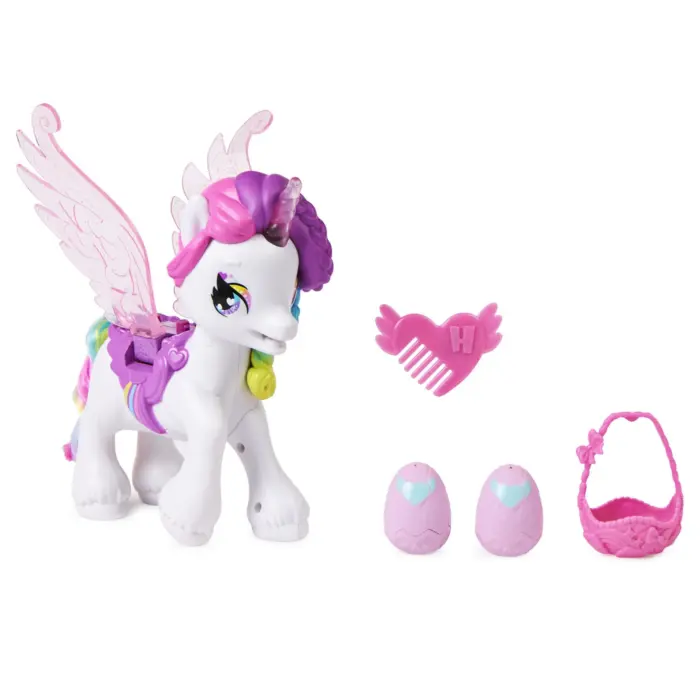Hatchimals Hatchicorn Rainbow-cation interactive unicorn with wings and 2 babies