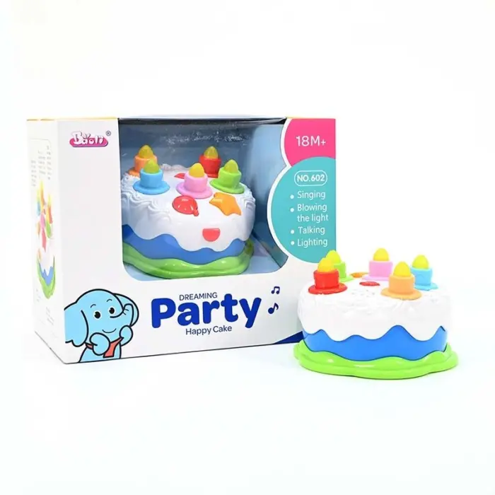Музичка роденденска торта Dreaming Party Happy Cake, со свеќички