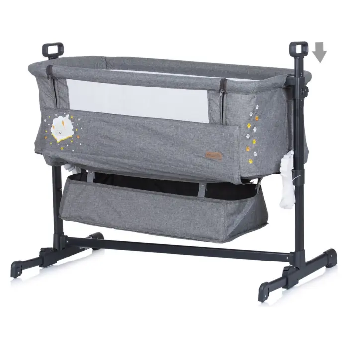 Chipolino Close to me co-sleeping bedside crib, Platinum