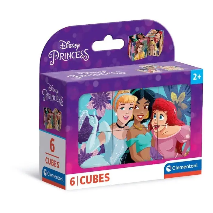 Clementoni Коцки сложувалка Disney Princess, 6 коцки и 6 слики – слика 2