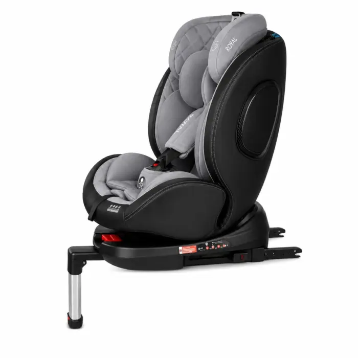 Baby Mascot Ulëse makine Royal i-Size 360° me ISOFIX dhe këmbë mbështetëse, gri-zi