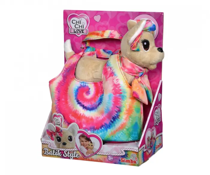 Simba ChiChi LOVE Batik Style plush dog with a colourful bag, 20 cm – image 5