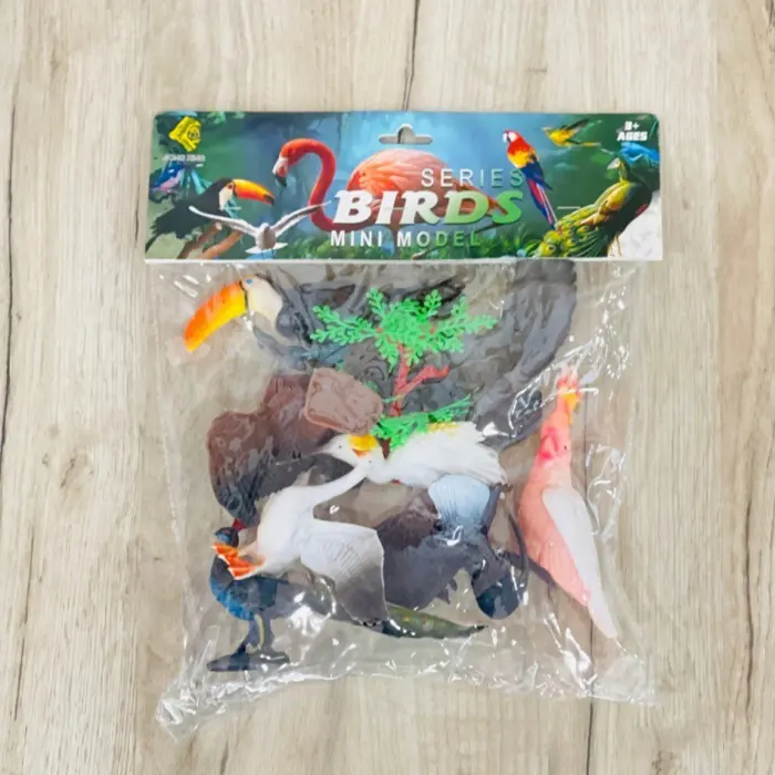 Сет фигури птици Birds Mini Model, 8 реалистични птици со дрвце – слика 4