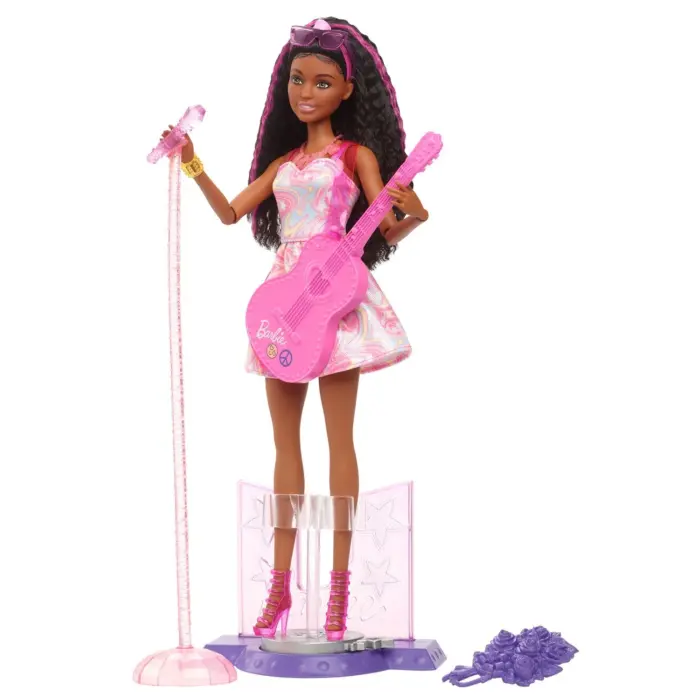 Barbie Pop star doll with guitar and stage, 10 accessories