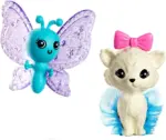 Kukull Barbie “Malibu” me 2 kafshë fantastike dhe fustan – nga seria Touch of Magic, me flokë të gjatë vjollcë