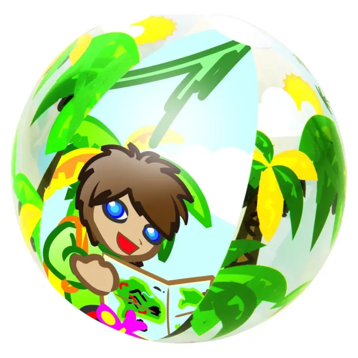 Bestway Jungle Trek beach ball, transparent with jungle design, 51 cm