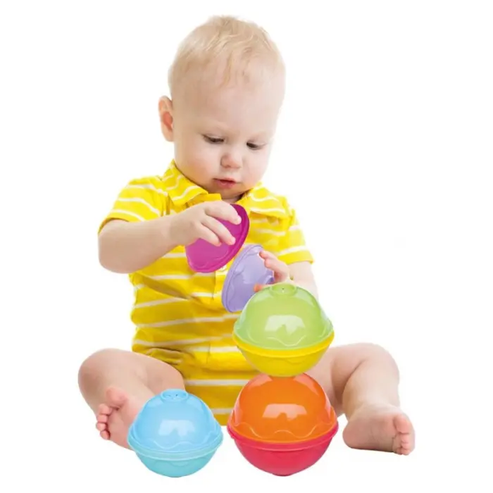 DEDE mini tower with stacking balls, 8 pieces, 03467